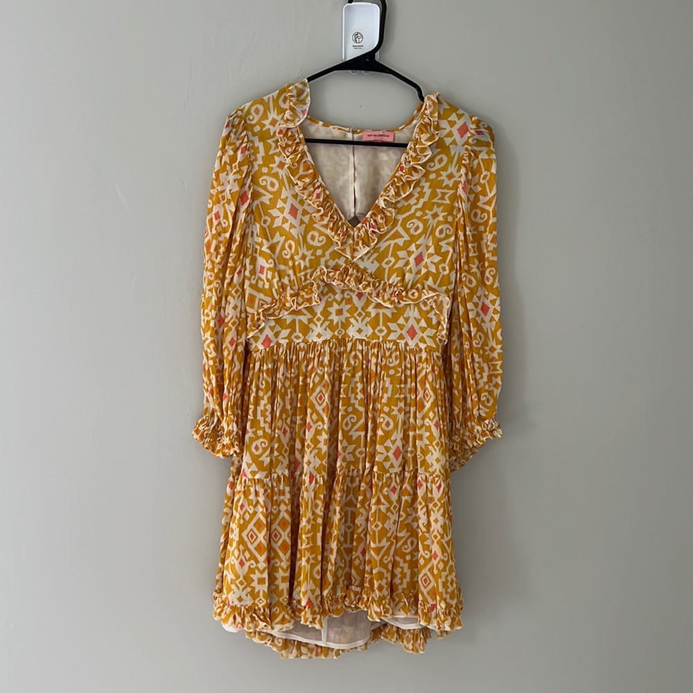 Yellow anthropology long sleeve dress